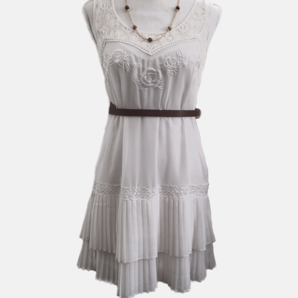 PLEATED SOUTHERN CHIC MINI DRESS